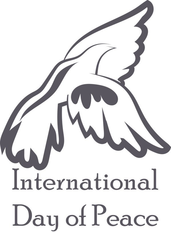 Transparent International Day of Peace Logo Line art Calligraphy for World Peace Day for International Day Of Peace