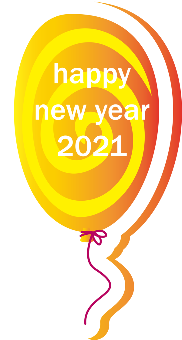 Transparent New Year Watercolor painting Balloon Happiness Logo for Happy New Year for New Year