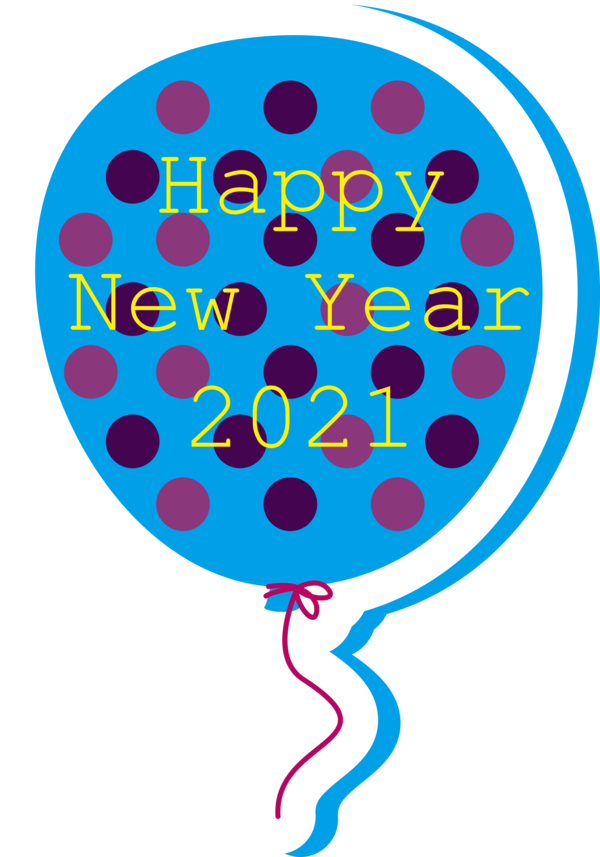 Transparent New Year Balloon Cobalt blue Line for Happy New Year for New Year