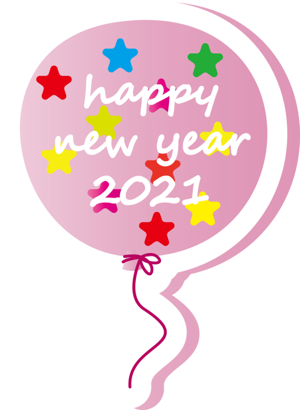 Transparent New Year Balloon Petal Character for Happy New Year for New Year