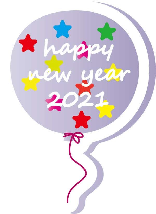Transparent New Year Petal Balloon Character for Happy New Year for New Year