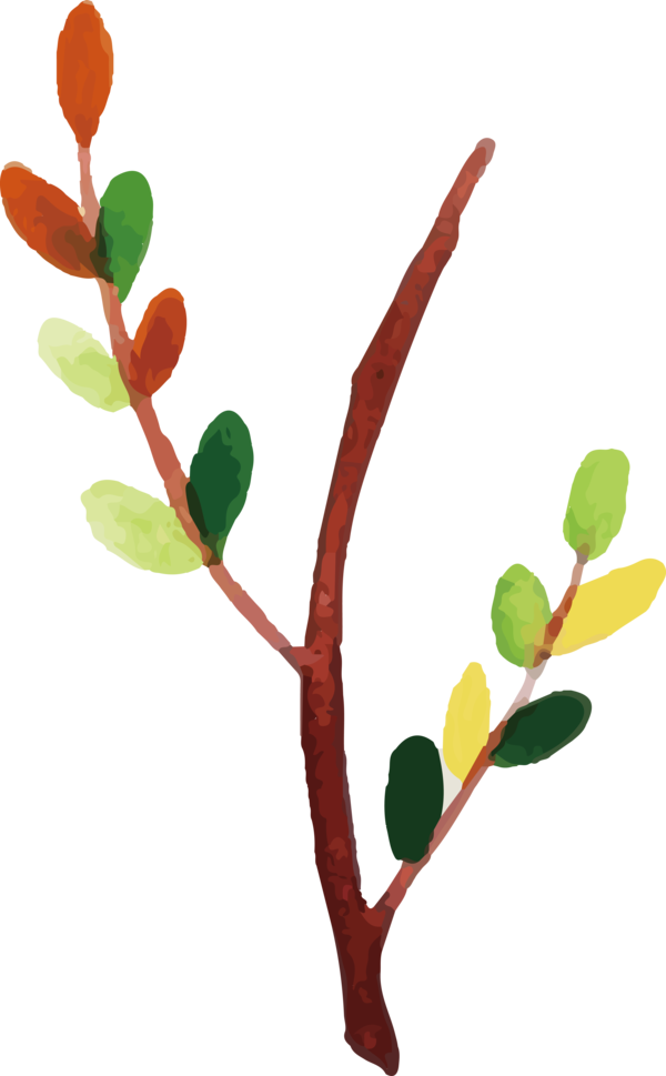 Transparent Thanksgiving Twig Plant stem Leaf for Fall Leaves for Thanksgiving