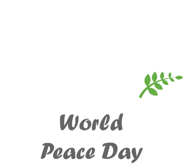 Transparent International Day of Peace Logo Font Leaf for World Peace Day for International Day Of Peace