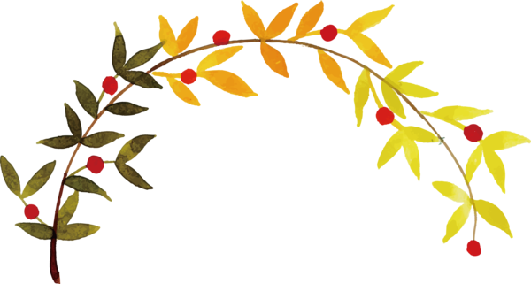Transparent Thanksgiving Floral design Plant stem Leaf for Fall Leaves for Thanksgiving