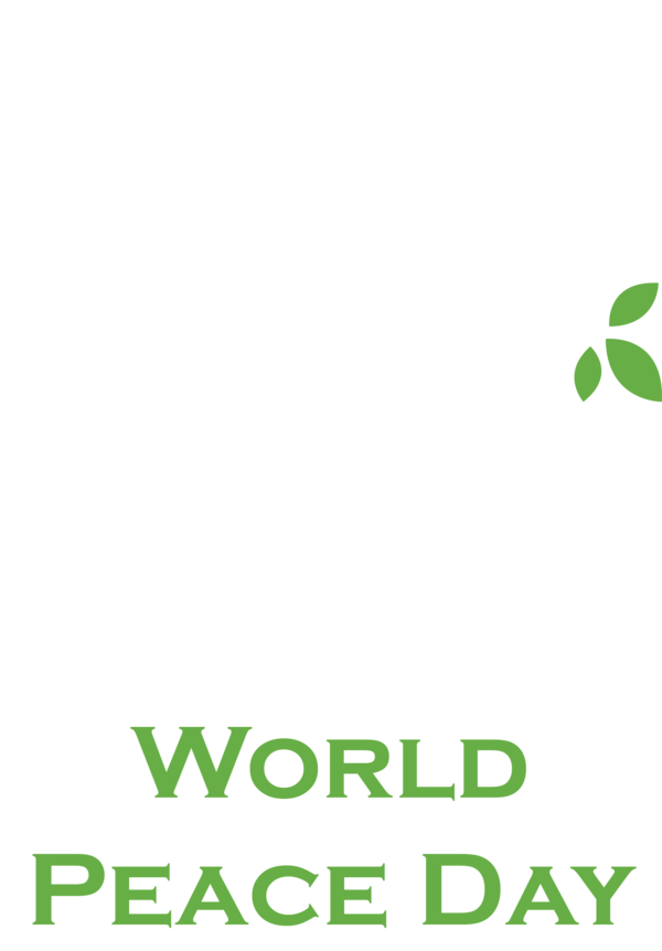 Transparent International Day of Peace Logo Font Leaf for World Peace Day for International Day Of Peace