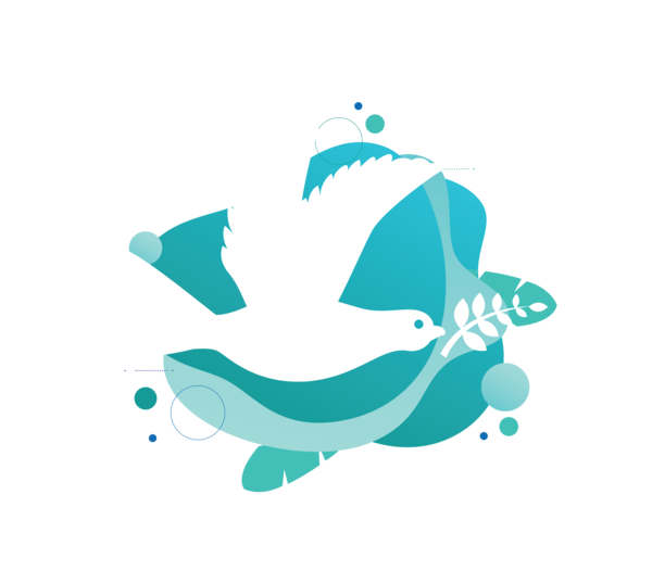 Transparent International Day of Peace Logo Dolphin Font for World Peace Day for International Day Of Peace