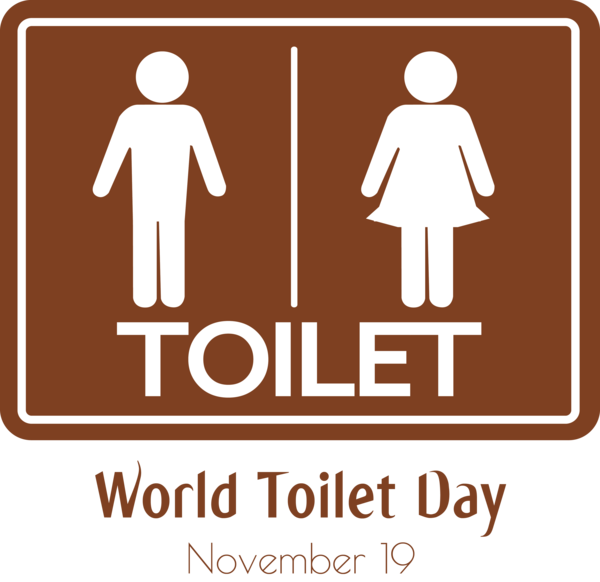 Transparent World Toilet Day Logo Font Organization for Toilet Day for World Toilet Day