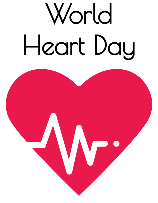 Transparent World Heart Day Logo Valentine's Day Line for Heart Day for World Heart Day