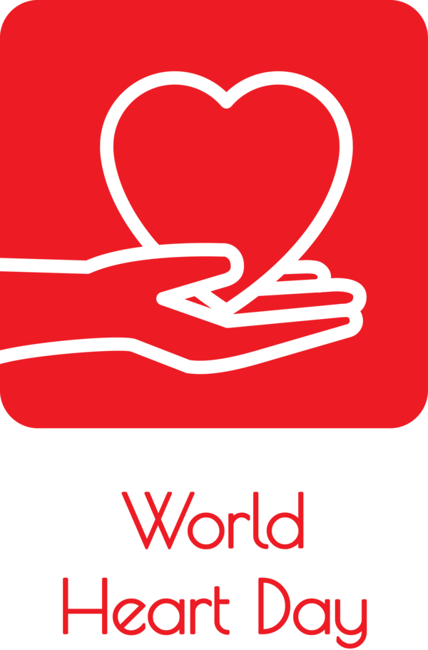 Transparent World Heart Day Logo Valentine's Day Line for Heart Day for World Heart Day