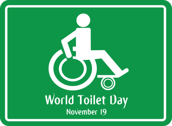 Transparent World Toilet Day Logo Disability Wheelchair for Toilet Day for World Toilet Day