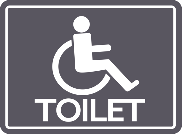 Transparent World Toilet Day Disability Wheelchair Public toilet for Toilet Sign for World Toilet Day