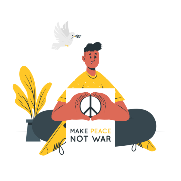 Transparent International Day of Peace Cartoon  Poster for Make Peace Not War for International Day Of Peace