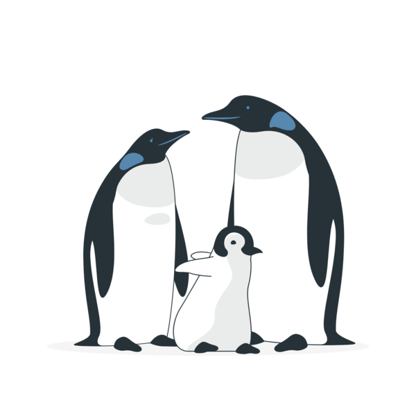 Transparent Family Day Penguins Design Drawing for Happy Family Day for Family Day