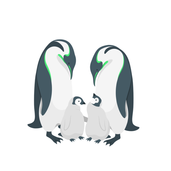 Transparent Family Day Penguins Drawing Design for Happy Family Day for Family Day