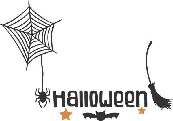 Transparent Halloween Line art Logo Design for Happy Halloween for Halloween