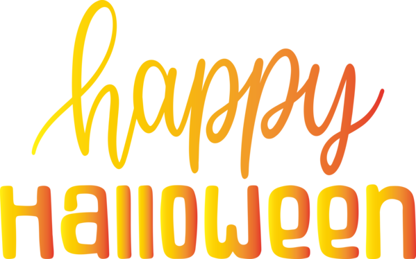 Transparent Halloween Logo Yellow Line for Happy Halloween for Halloween