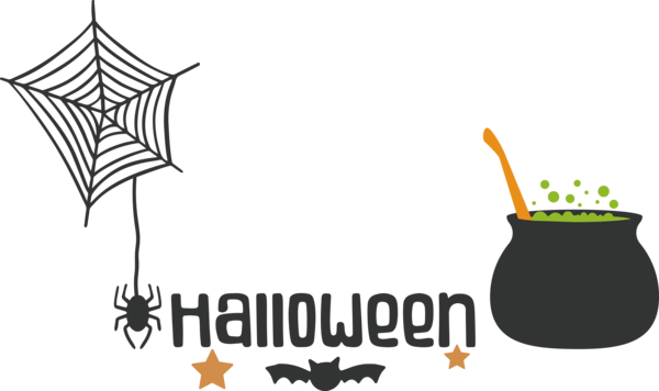 Transparent Halloween Logo Black and white Design for Happy Halloween for Halloween