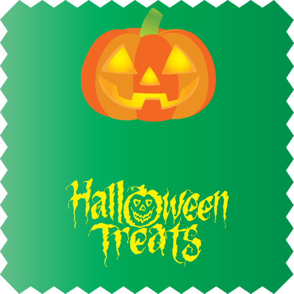 Transparent Halloween Logo Pumpkin Green for Trick Or Treat for Halloween