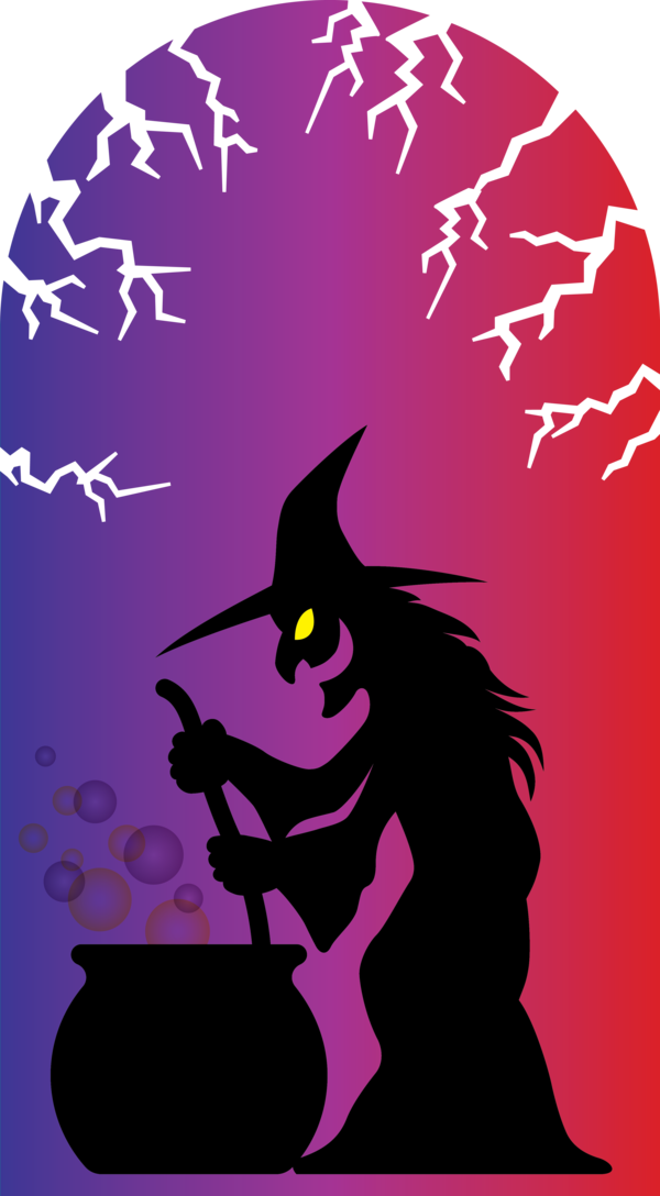 Transparent Halloween Witch Greeting card Witchcraft for Happy Halloween for Halloween
