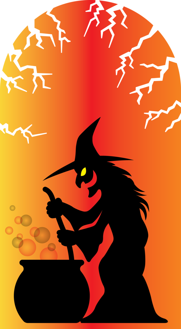 Transparent Halloween Cartoon Character Silhouette for Happy Halloween for Halloween