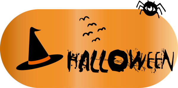 Transparent halloween Jack-o'-lantern Logo Calligraphy for Happy Halloween for Halloween