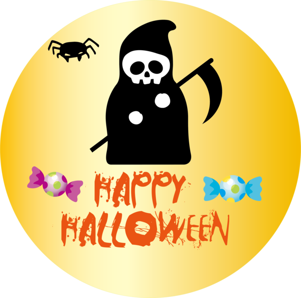 Transparent halloween Logo Yellow Meter for Happy Halloween for Halloween