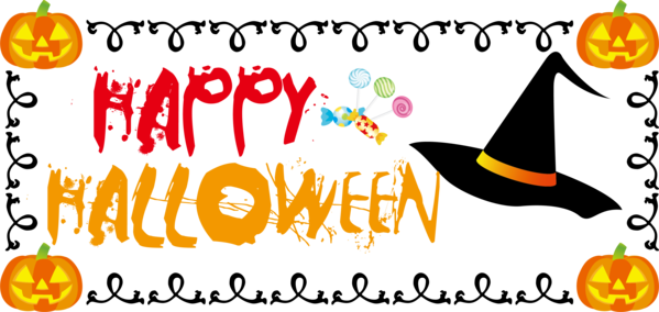 Transparent halloween Cartoon Line Meter for Happy Halloween for Halloween