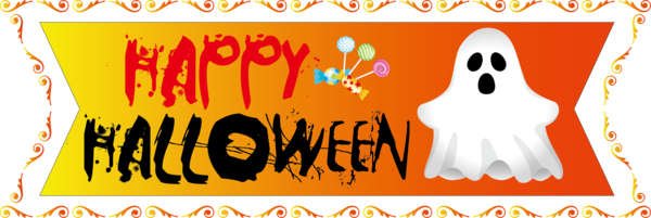 Transparent halloween Cartoon Yellow Line for Happy Halloween for Halloween