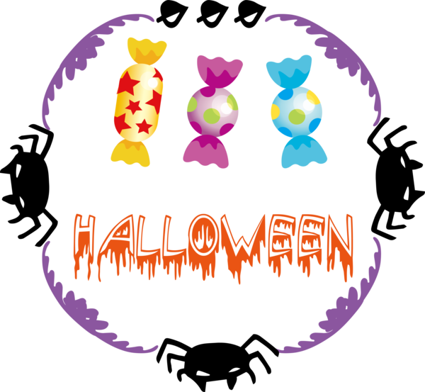Transparent halloween Logo Text Line for Happy Halloween for Halloween