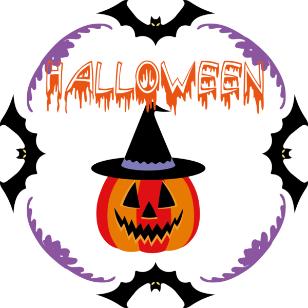 Transparent Halloween Witch Orange Design for Happy Halloween for Halloween