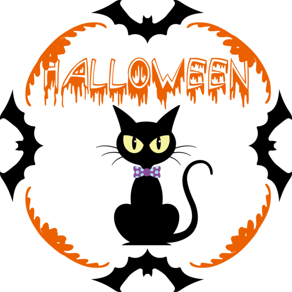 Transparent Halloween Jack-o'-lantern Black cat Cat for Happy Halloween for Halloween