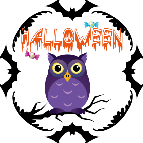 Transparent Halloween Birds Design Owl M for Happy Halloween for Halloween