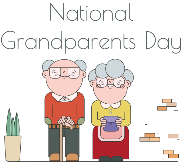 Transparent National Grandparents Day Cartoon Design Drawing for Grandparents Day for National Grandparents Day
