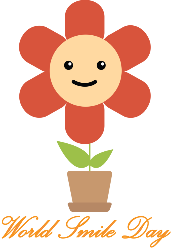Transparent World Smile Day Flower Cartoon Character for Smile Day for World Smile Day