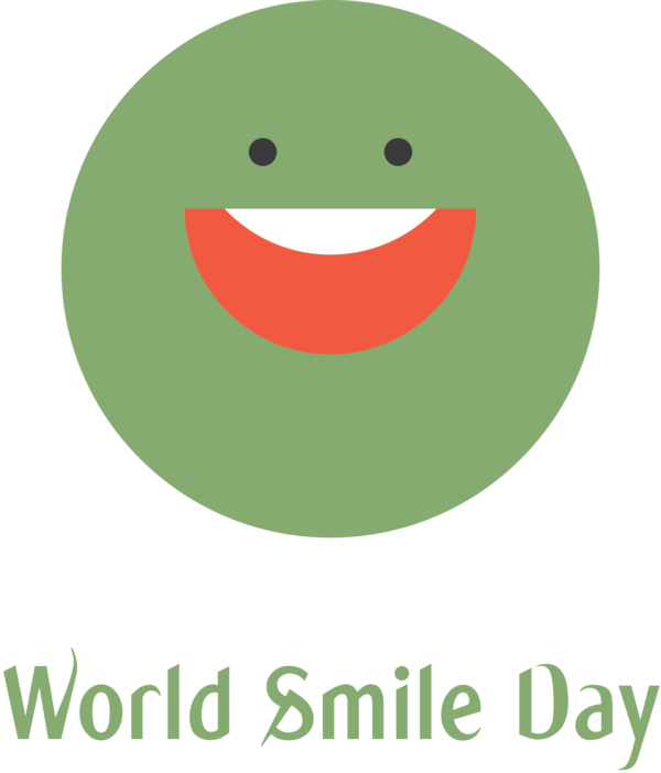 Transparent World Smile Day Logo Smiley Green for Smile Day for World Smile Day