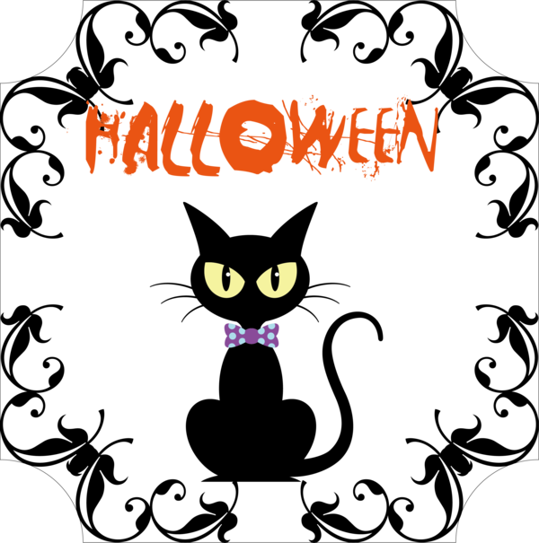 Transparent Halloween Cat Kitten Visual arts for Happy Halloween for Halloween
