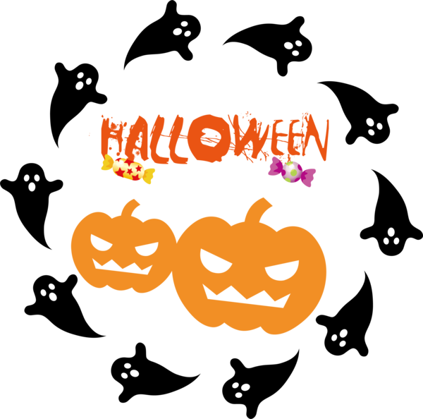 Transparent Halloween Cat Logo Design for Happy Halloween for Halloween