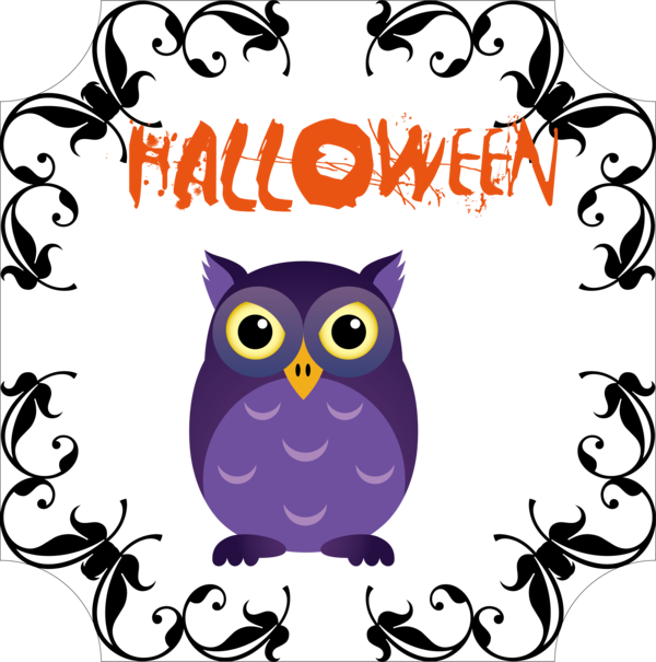 Transparent Halloween Cat Birds Owl M for Happy Halloween for Halloween