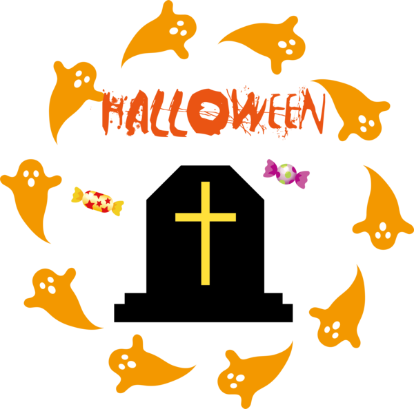 Transparent Halloween Logo Symbol Yellow for Happy Halloween for Halloween