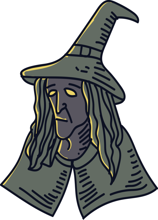 Transparent Halloween Cartoon Character Line for Witch for Halloween