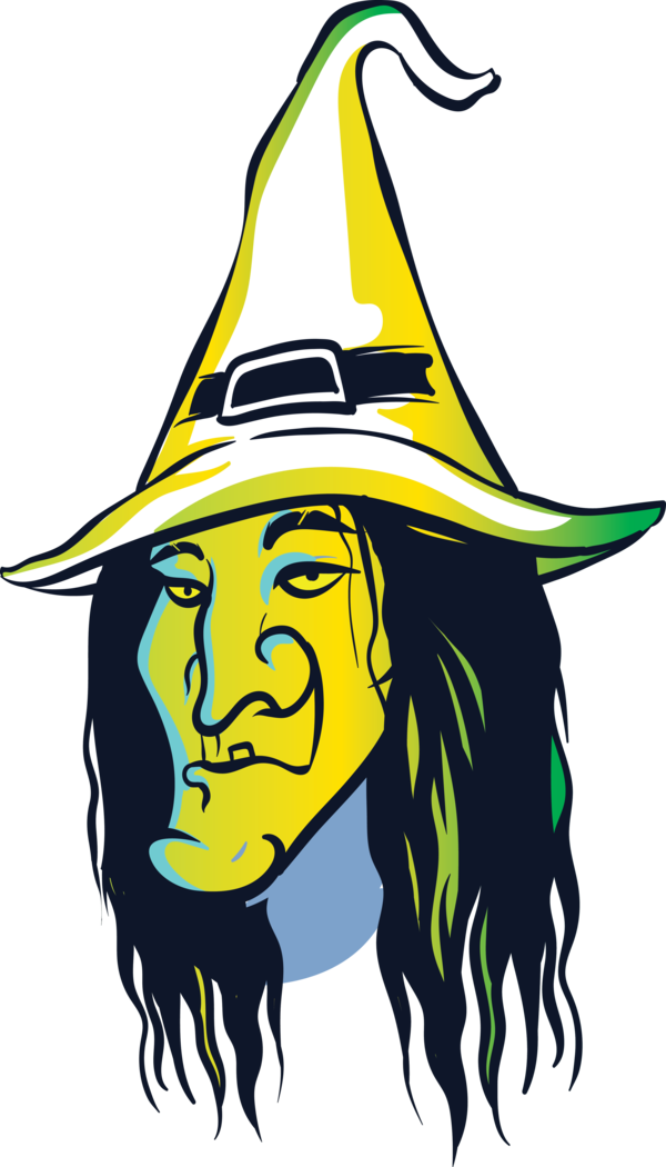 Transparent Halloween Character Yellow Line for Witch for Halloween