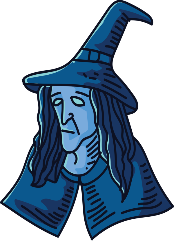Transparent Halloween Cobalt blue Character Line for Witch for Halloween