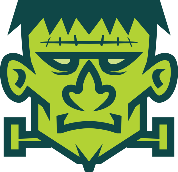 Transparent Halloween Logo Green Symbol for Halloween Monster for Halloween