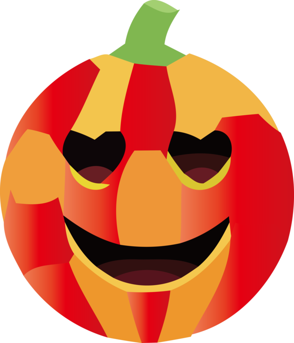 Transparent Halloween Jack-o'-lantern Cartoon Apple for Happy Halloween for Halloween