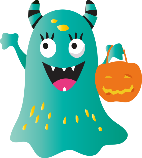 Transparent Halloween Cartoon Leaf Smiley for Halloween Monster for Halloween