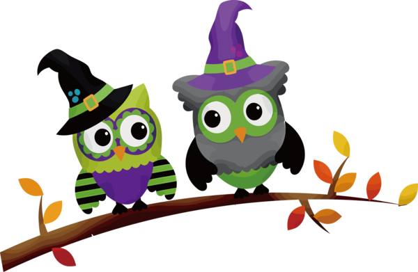 Transparent Halloween Owls Birds Owl for Happy Halloween for Halloween