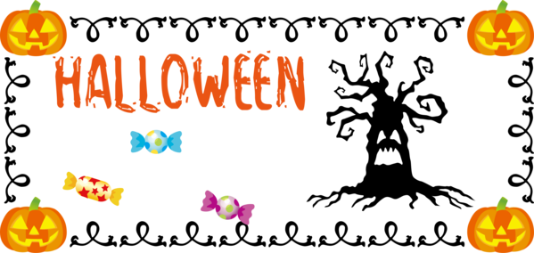 Transparent Halloween Cartoon Line art Work for Happy Halloween for Halloween