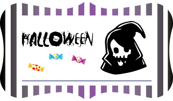 Transparent Halloween Logo Cartoon Line art for Happy Halloween for Halloween