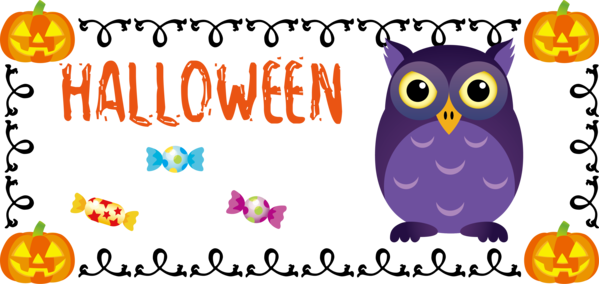 Transparent Halloween Cartoon Line art Owl M for Happy Halloween for Halloween
