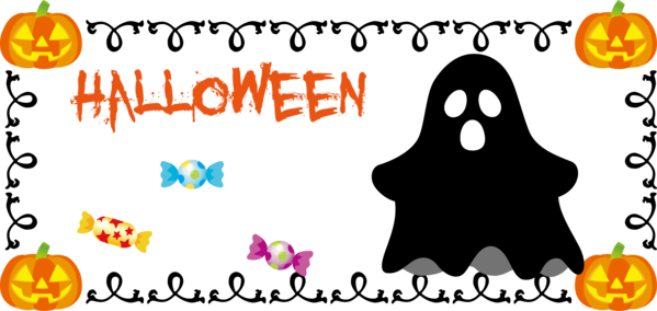 Transparent Halloween Cartoon Line art Drawing for Happy Halloween for Halloween